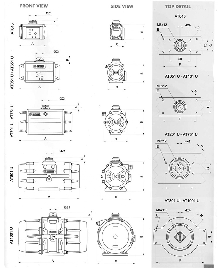 AIRTORQUE氣動執行器結構圖