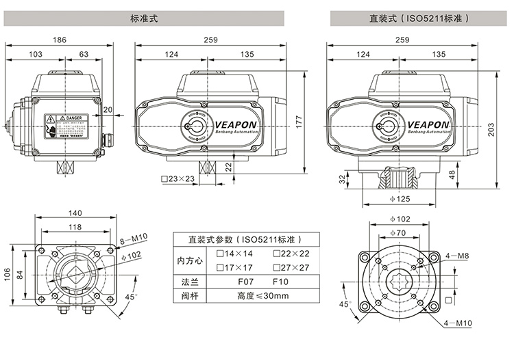 VEAPON電動執行器參數