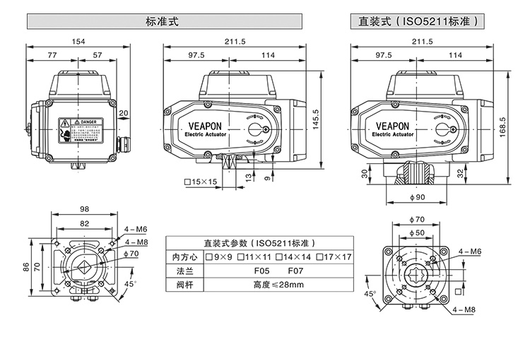 VEAPON電動執行器參數