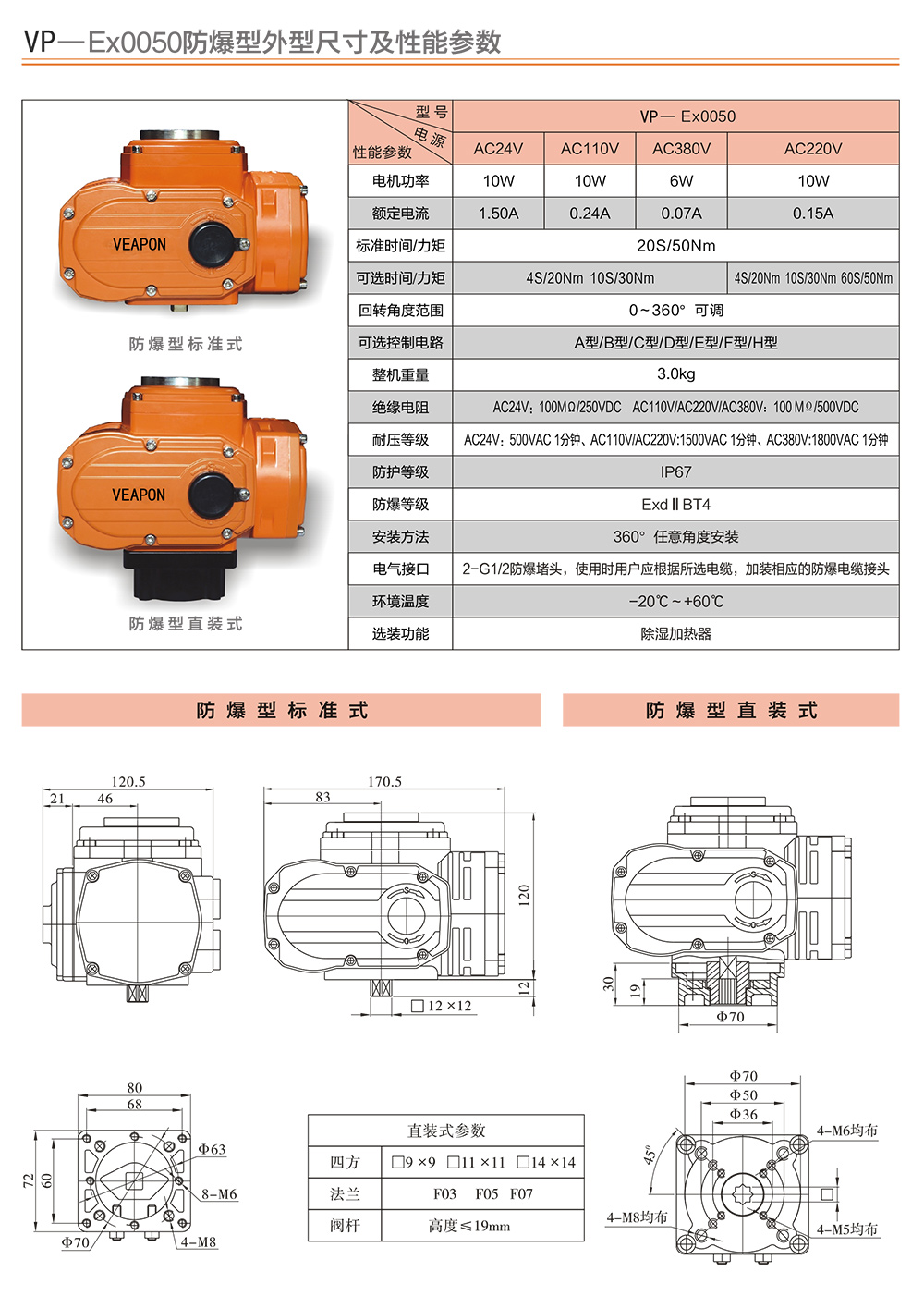 VEAPON防爆電動執行器選型